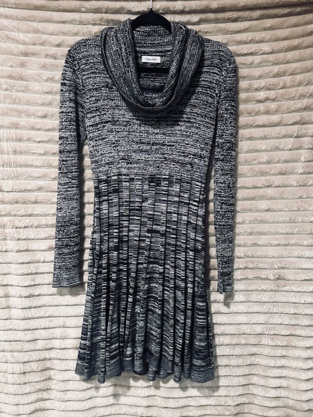 Calvin Klein Black and White Marled Sweater